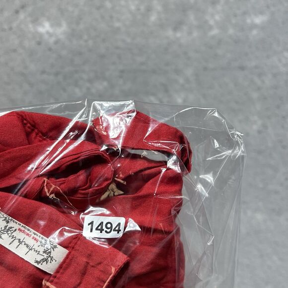 Intimately Free People Body Suit XS Red Dramatic Ruffle Thong V Neck Boho Top - Picture 10 of 10